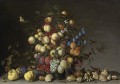 Bosschaert Ambrosius ピューターの花瓶に入ったカニリンゴとその他の果物